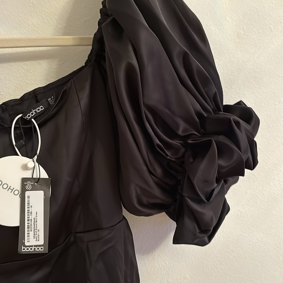 NWT Satin Puff Sleeve Mini Dress - Picture 5 of 6